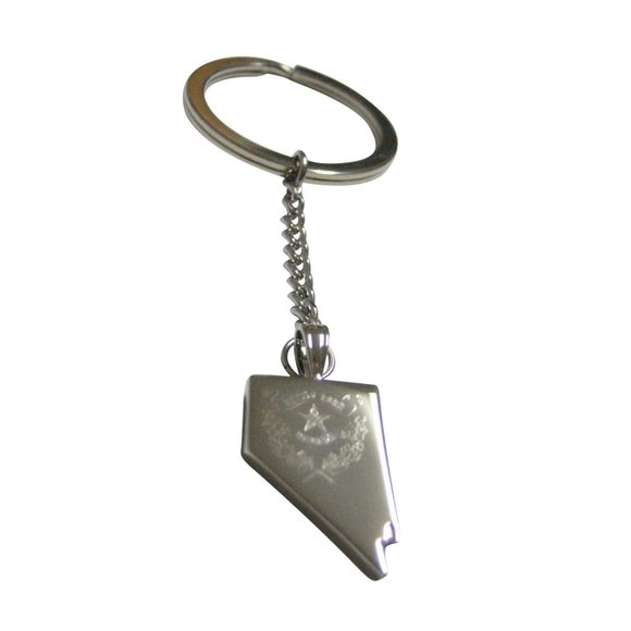 Nevada State Map Shape and Flag Design Keychain - Picture 1 of 2